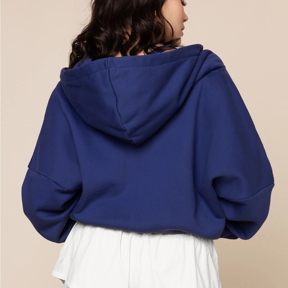 Popflex Zip Cloud Hoodie-  Women's Sapphire Blue Hoodie - Picture 2 of 6